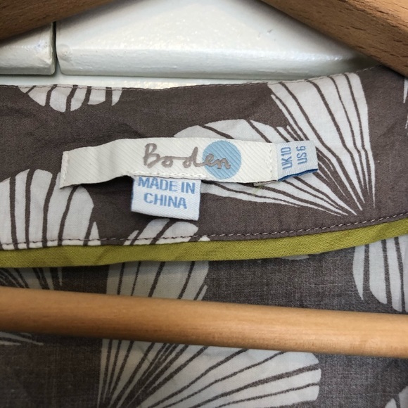 Boden Tank Top Shell Women US6 UK10 Beaded Embellished Collar Floral Taupe Whit - Picture 2 of 8